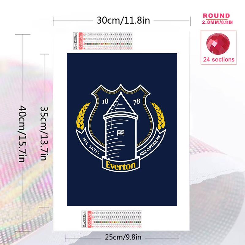Everton FC Pattern 3pcs 100% Round Full Drill 5D DIY Diamond Painting Embroidery Cross Stitch Rhinestone Décor