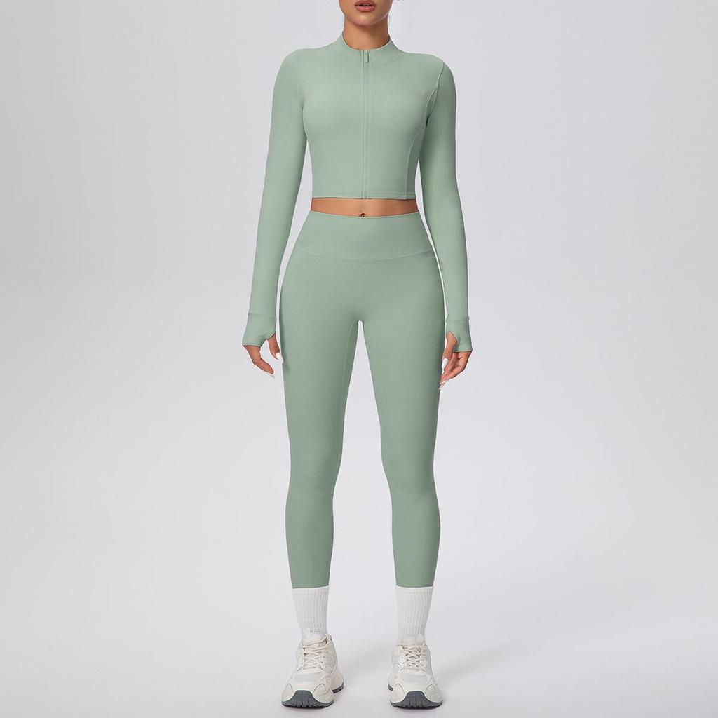 Damen Wolkenartiges Yoga-Anzug-Set: Crop Top & High-Waist Leggings - Schnelltrocknend, Outdoor Laufen & Fitnessbekleidung Zweiteilig