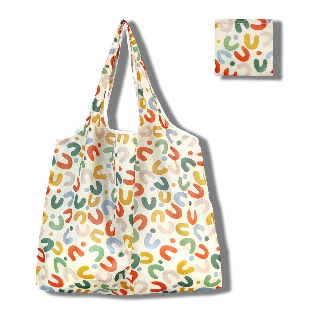 Eco-Friendly Large Capacity Foldable Tote Bag - Creative, Portable, Printed, and In Stock