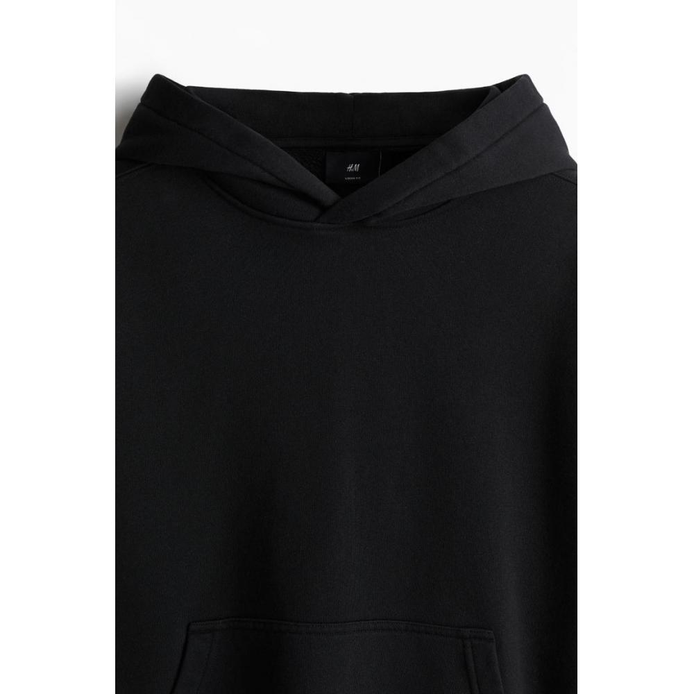 H M Printed Hoodie Loose Fit Black Raptor Ridge