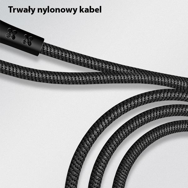 Usams Kabel Pleciony U-Tone Lightning1.2M Power-Off 2A Fast Charging Czarny/Black Sj344Usb01 (Us-Sj344)