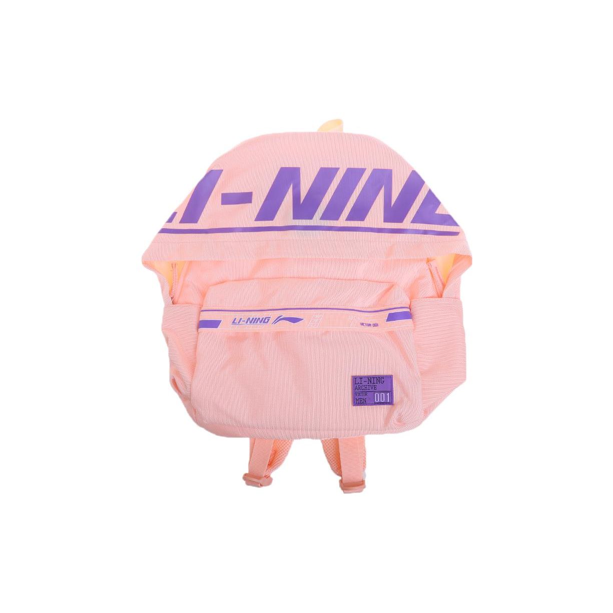 Li Ning Sports Fashion Series Casual Outing Fabric Backpack Unisex Backpack Pink ABSR080-3 Pink
