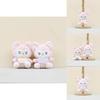 Adorable Plush Cute Fox Pendant Toy Keychain Soft Stuffed Doll With Blue Yellow Bib