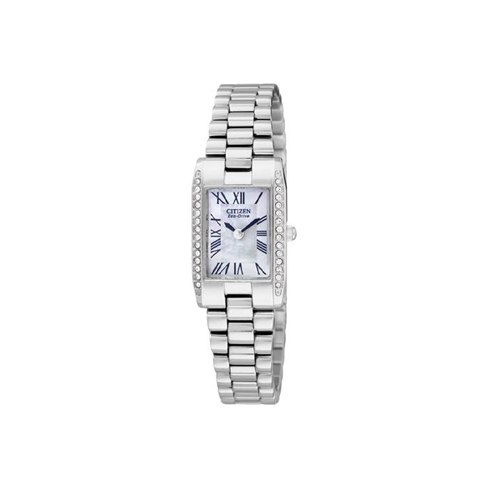 

Citizen Eco-Drive Series Silver Waterproof Watch 30mm Stainless Steel Band Women watches EX1030-54D Mother of Pearl White Dial