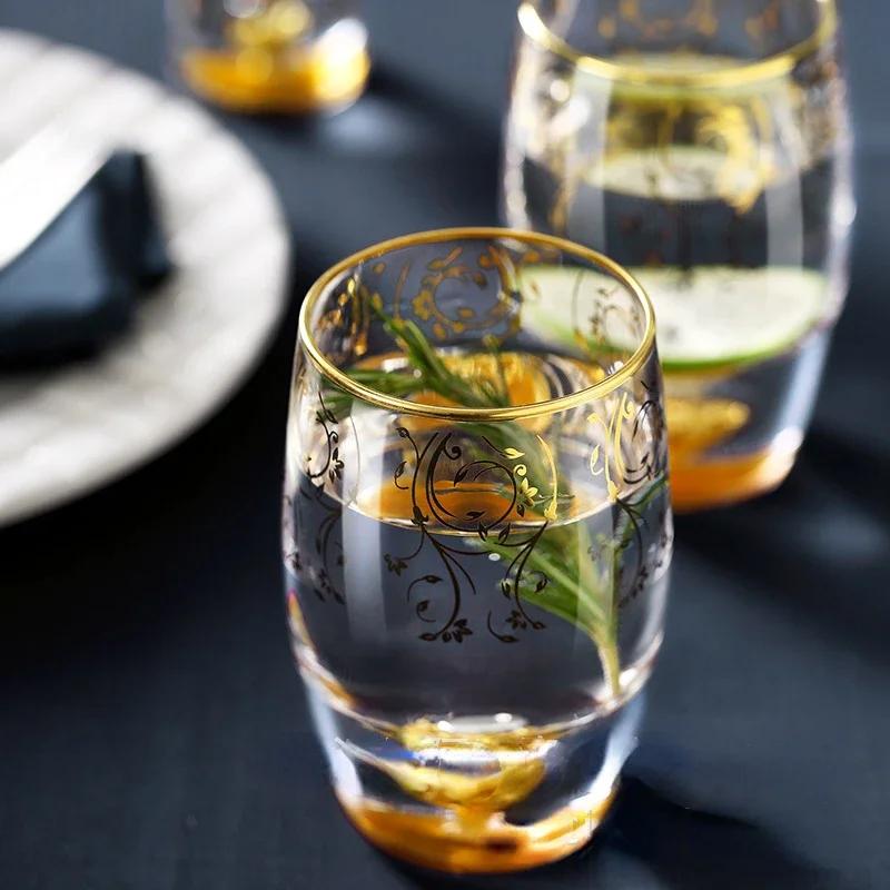 Handmade Japanese Phnom Penh Glass Blue Lead-free Crystal Teacups Simple Glass Cups Drinks Juice Cups