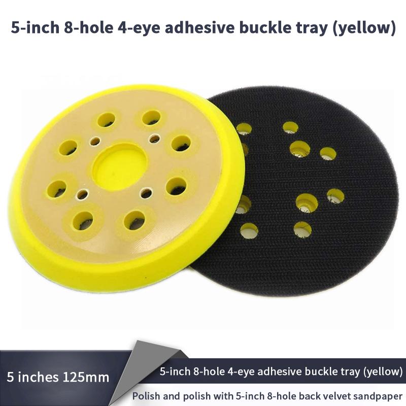1Pc Grinding Pad 5 Inch 8 Holes Grinder Sandpaper Tray For Disc Grinder Backing Pad Hook Loop 125mm Pneumatic Polishing Machine