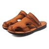 Coole Hausschuhe Herren Outdoor Mode Rindsleder Strandschuhe Atmungsaktive Tasche Kopf Lochschuhe