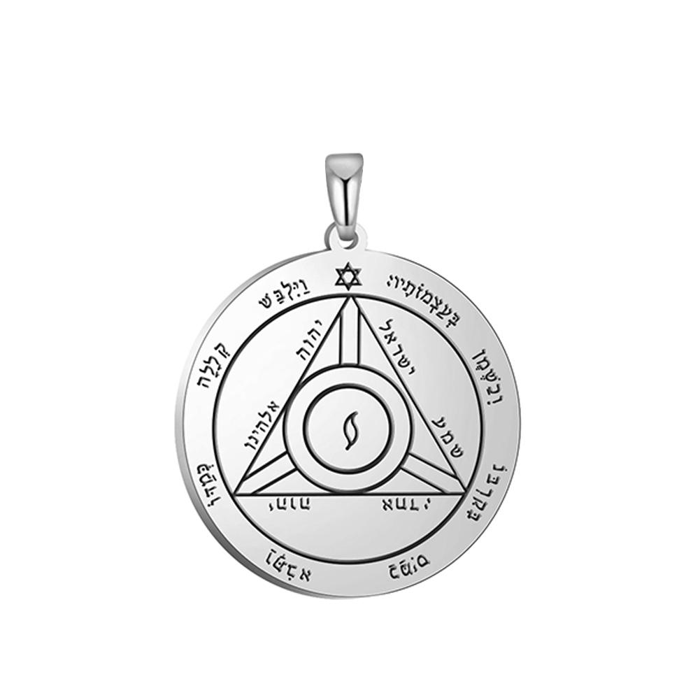 Dawapara Zegel van Salomo Hanger voor Ketting Roestvrij Staal Vintage Amulet Bovennatuurlijke Sieraden