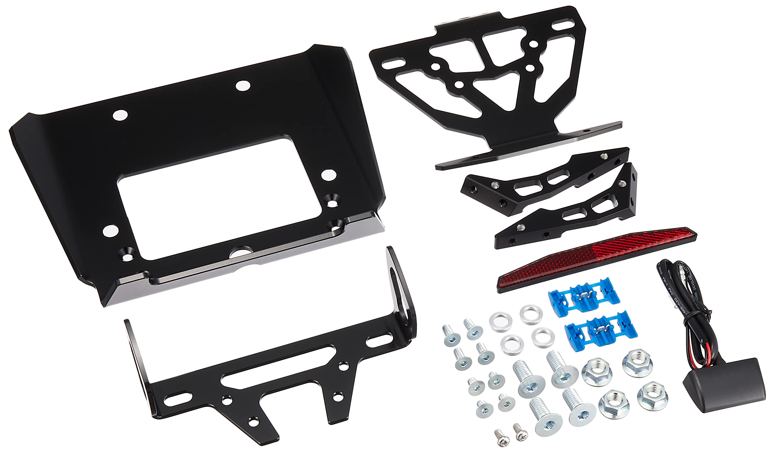 Gcraft Fender Eliminator Kit for Grom Compatible with original turn Black Includes license plate light and (2016-) - signals, Aluminum, Anodized,