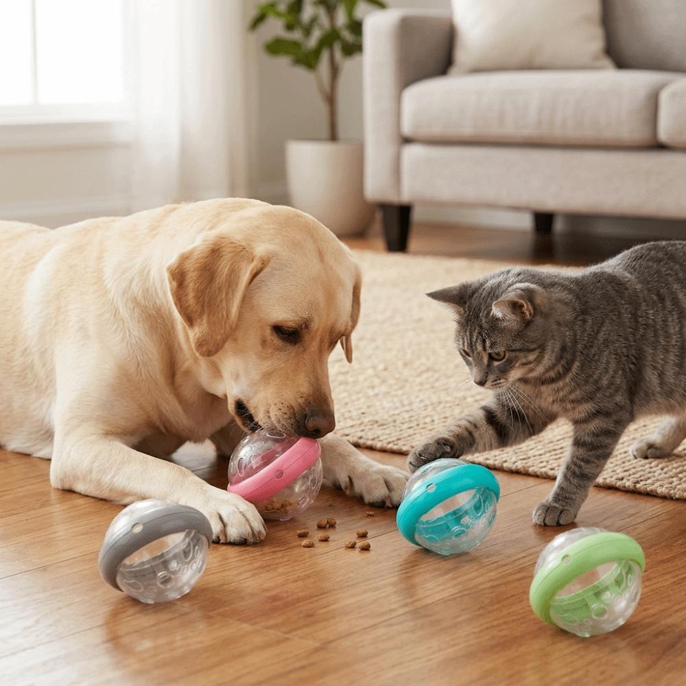 Flying Saucer Shaped Flying Saucer Pet Toy Anti-tip Dog Slow Feeder Puzzle Pet Toy  Molar Chewing розовый