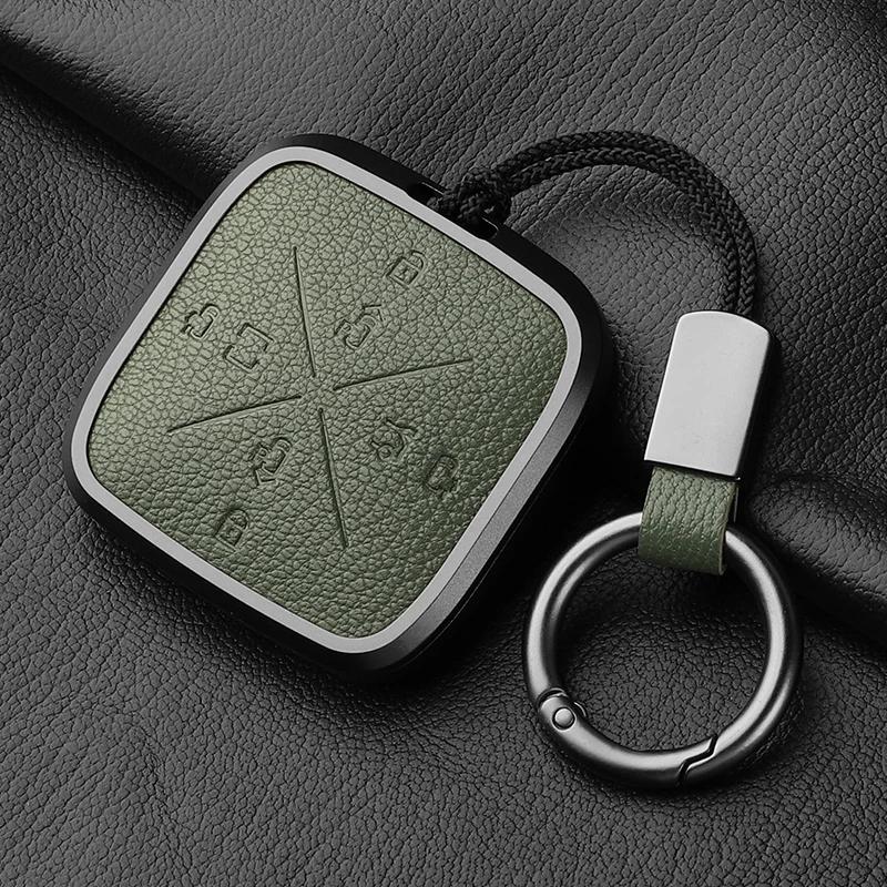 8 Button Aluminum Alloy Goatskin Car Key Case Cover For Zeekr X 001 009   Car Key Case Protect Fob