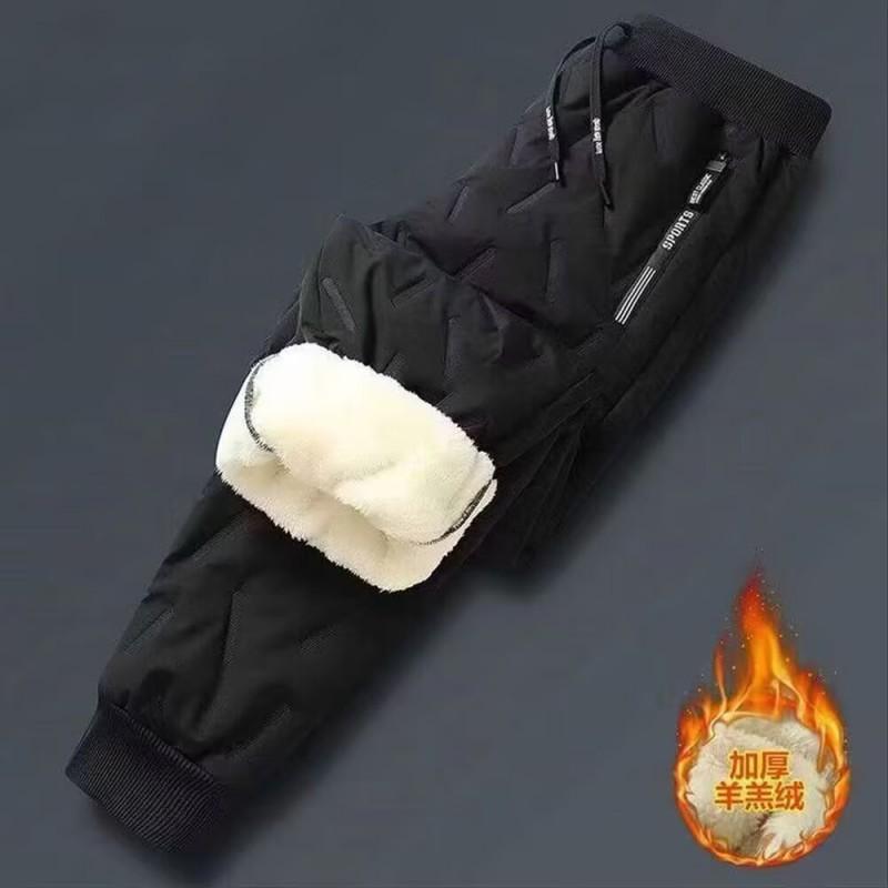 Mens Winter Fleece Lined Pants Outdoor Warm Windproof Waterproof Athletic Casual Trousers