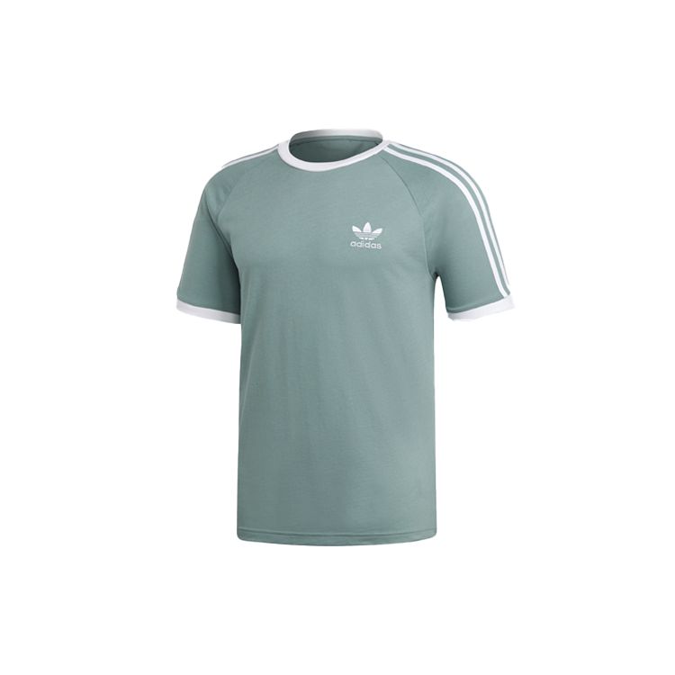 Adidas Originals Trefoil Logo Sport Crew Neck Short Sleeve T-Shirt Retro 1976 Cotton T-Shirt Men Tops Mint-Green DV1566