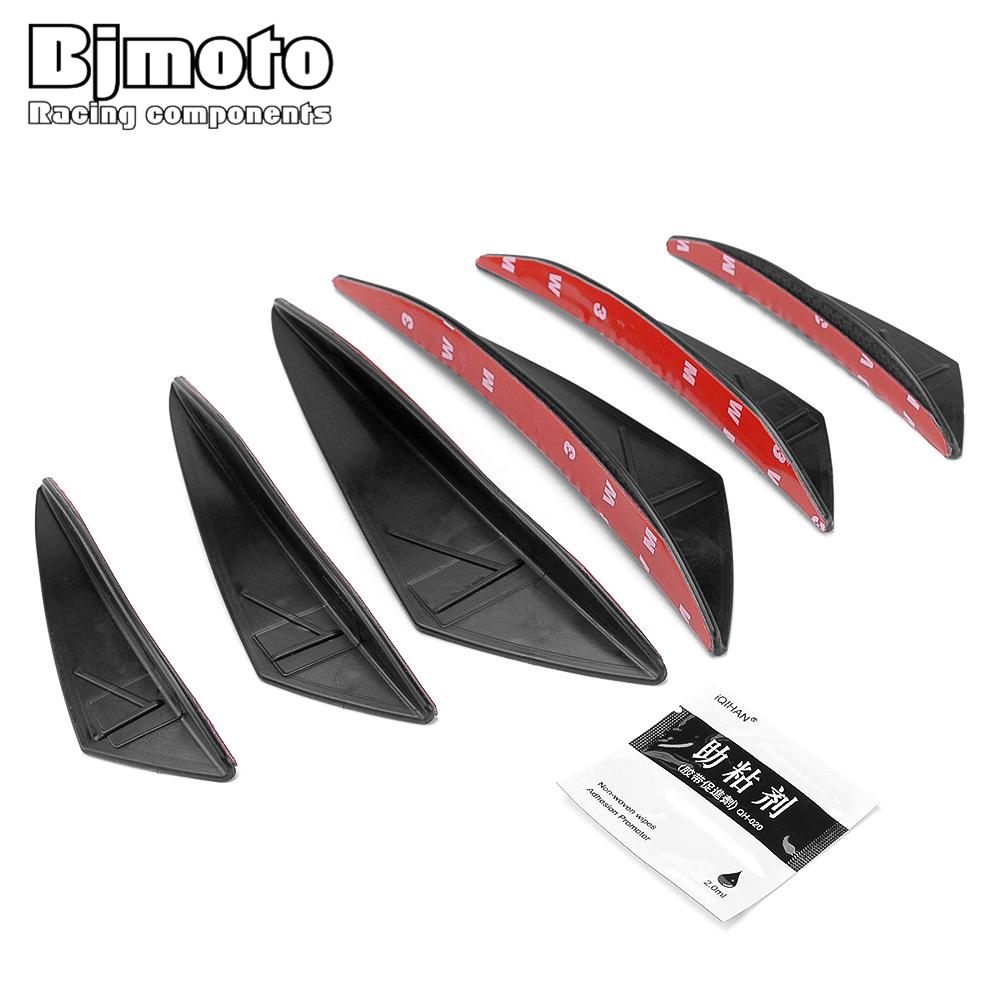 Ailerons Latéraux Universels Pour Moto - Noir, ABS, 18.5x12.5cm, Aérodynamiques, Fixation Adhésive - 10