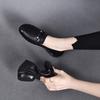 Flat-soled single shoes women's shoes spring new first-layer cowhide round head low-heeled feet two wear casual shoes