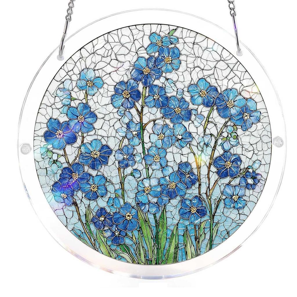 Stained Glass Acrylic Puzzle Suncatcher, DIY Hanging Ornament With Chain, Window Decor For Home & Garden
