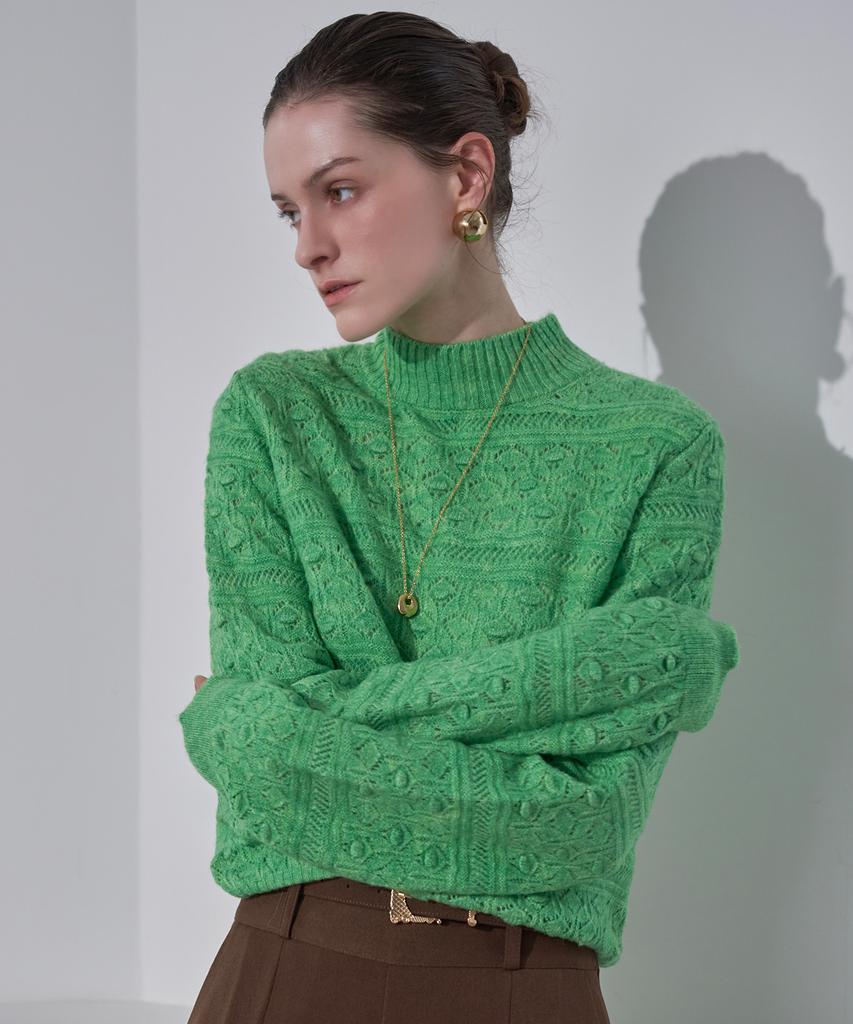 LENIC&MCCOY Unique Feminine Mock Neck Knit Ml02Kn900Fjy