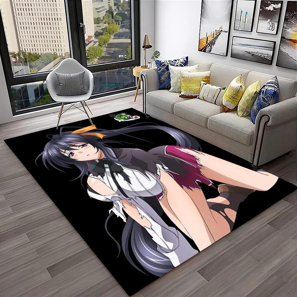High School DxD Sexy Girl Cartoon 3D Carpet Rug for Home Living Room Bedroom Sofa Doormat Decor,kids Area Rug Non-slip Floor Mat