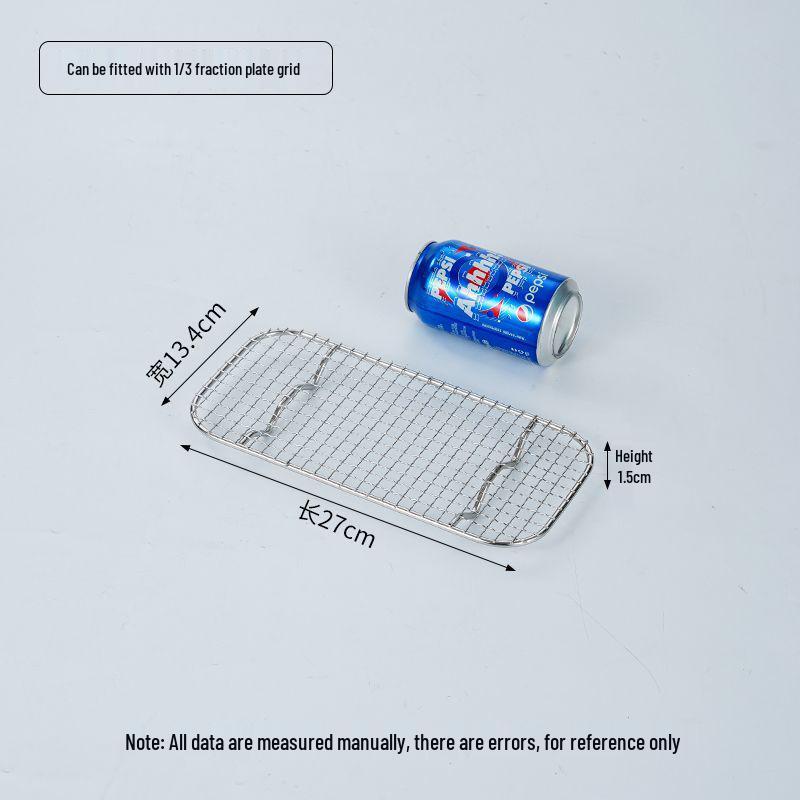 Rektangulært grillnett og tørkestativ i rustfritt stål med V-bendesign