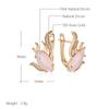 New Trendy Winged Drop Earring For Woman  Rose Gold Color Pink Natural Stone Party Wear High Quality Daily Fine Jewelry