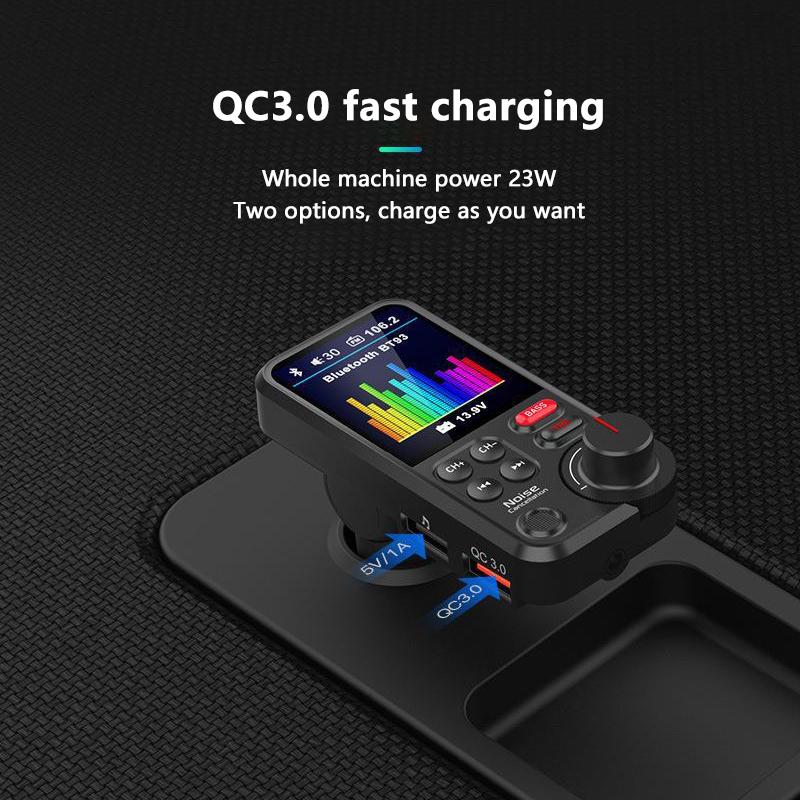 

Автомобильный беспроводной Bluetooth Fm-передатчик радиоадаптер быстрая зарядка Aux Qc3.0 высокие басы музыкальный плеер автомобильные аксессуары