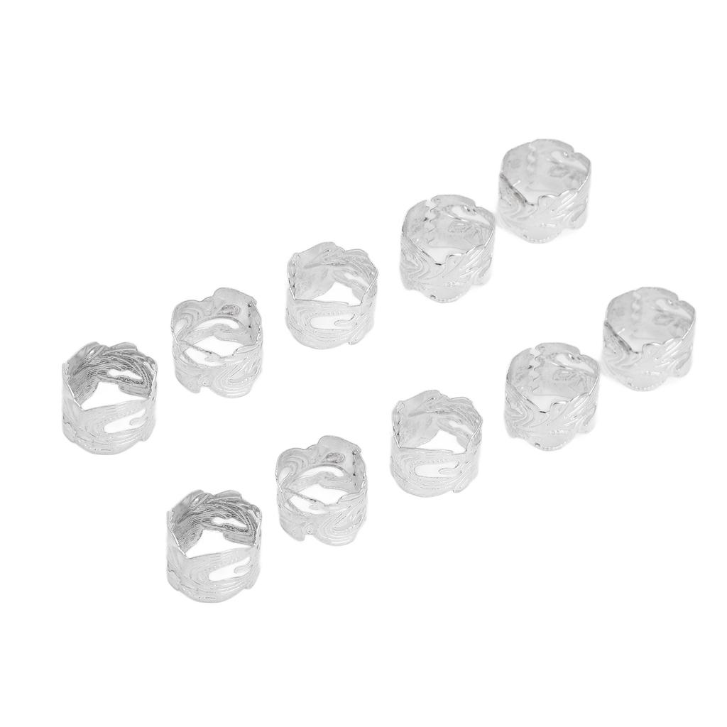 40 Pcs Beard Beads Metal Silver Exquisite Vintage Beard Ornaments for Hair Braiding Necklace