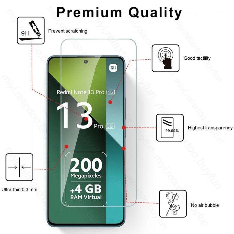 Redmy Note 15 Pro 5G Glass 2PCS Protective Glass For Redmi Note13 Note 13 Pro 4G Note15Pro 5G 9H Premium Screen Protectors Film