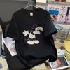American Retro Mickey Mouse Print Shortsleeved Loose Tshirt Unisexs and Womens Summer New Tops Ins Trendy Top Clothing
