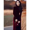 Women S Elegant French Style Velvet Long Dressa