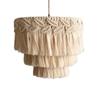 Rustic Macrame Tassel Lamp Shade Handwoven Hanging Light Cover Woven Tapestry Lampshade  Hotel