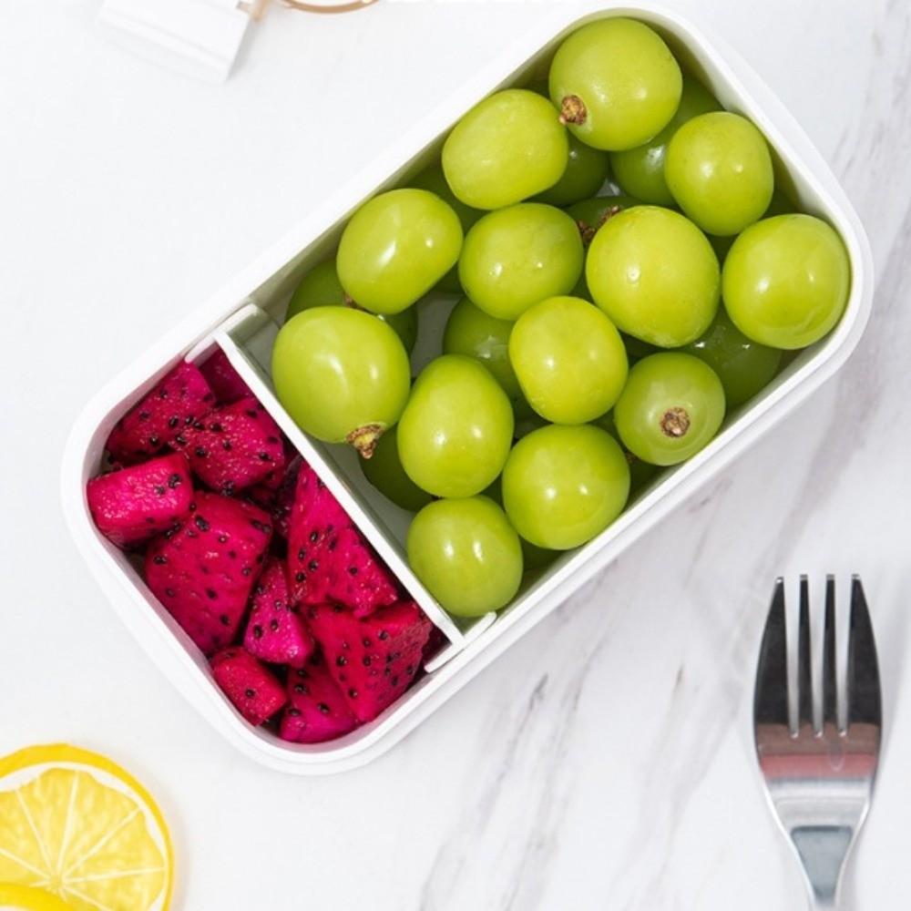 Removable Divider Lunch Storage Container 2 Compartment Refrigerator Storage Box  For Camping