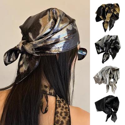 Retro Spicy Girls Headscarf Bandanas Hat Women Summer Hip Hop Square Scarf Kerchief Hair Band Turban Punk Versatile Headband