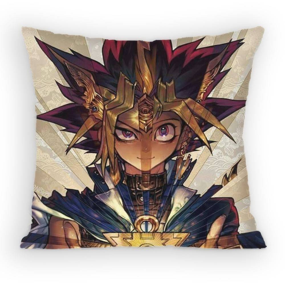 Anime YYu Gi Oh Yugi and Atem Pillow Case Antidustmite Pillowcase Invisible zipper silky short plush Sofa cushion cover