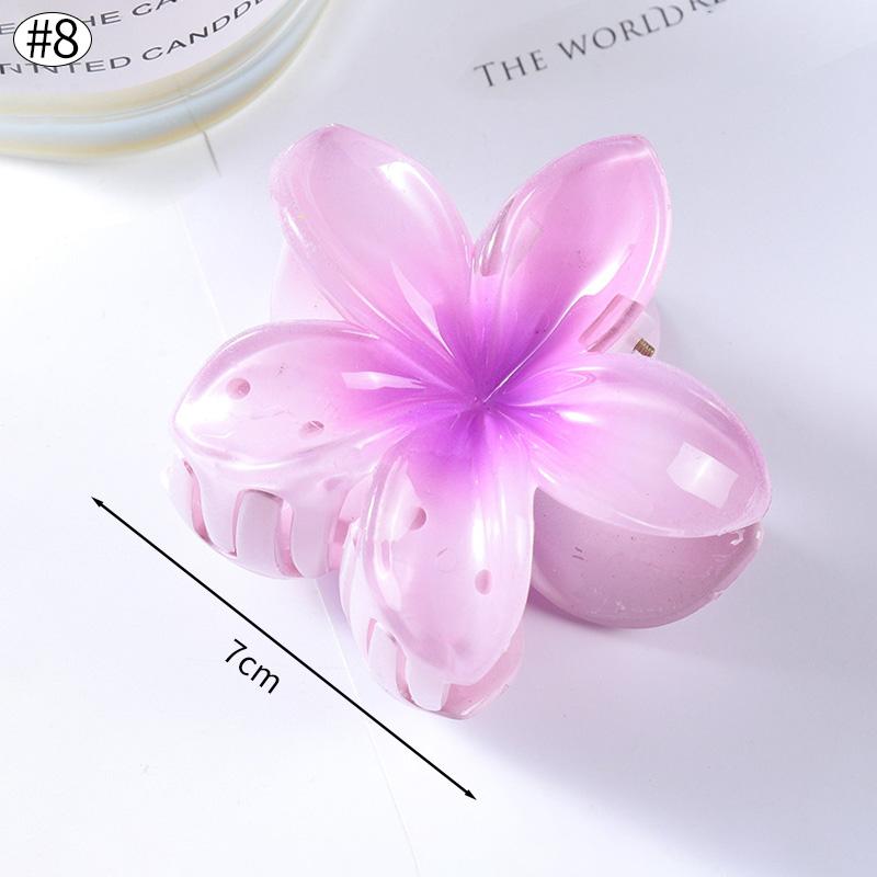 Gradient Transparent Large Flower Hair Clip Sweet Hair Claws for Women Resin Crab Clamp Barrettes Headwear Accessories