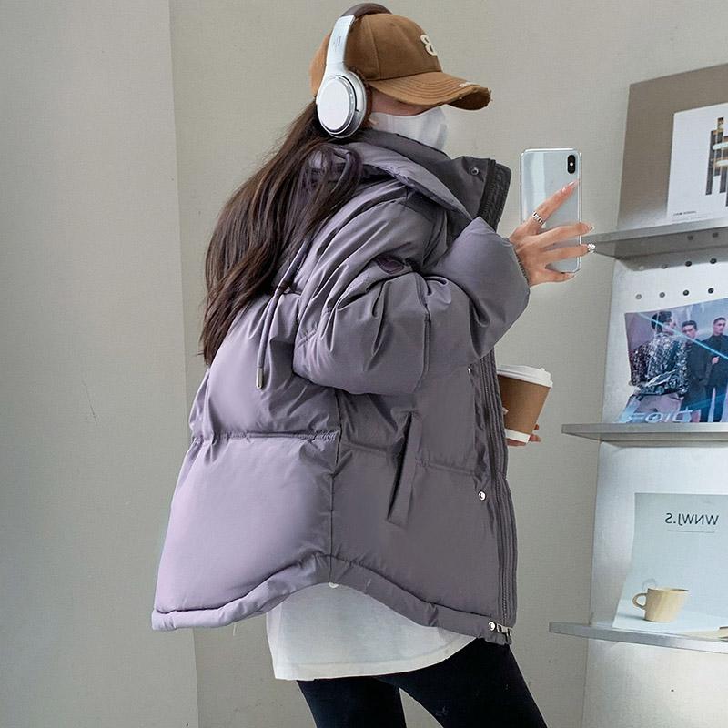 Kurtka puchowa damska na jesień i zimę, ciepła, wąska, lekka, gruba kurtka, duże rozmiary, luźne, wygodne topy rekreacyjne