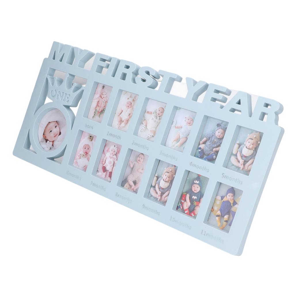 Newborn Photo Frame Durable Polished 12 Small Picture Frames Record Baby S Monthly Growth Baby Photo Frame for Gift