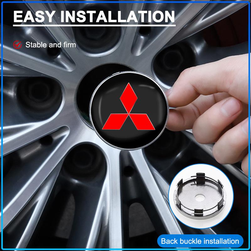 For Mitsubishi Lancer 7 8 I200 Pajero Montero Sport Outlander ASX Mirage Eclipse4Pcs 60MM Car Wheel Center Hub Cap Car Accessories