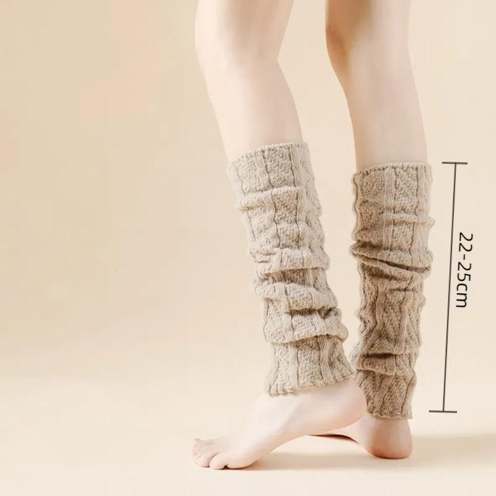 Solid Color Knitted Leg Warmers Y2K Women's Leg Socks New Boot Cuffs Leggings  Winter