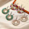 Pinkdudu Multi-Layer Floral Earrings Alloy Statement Drops with Colorful Rhinestones Sparkling Spring Summer New PD18126