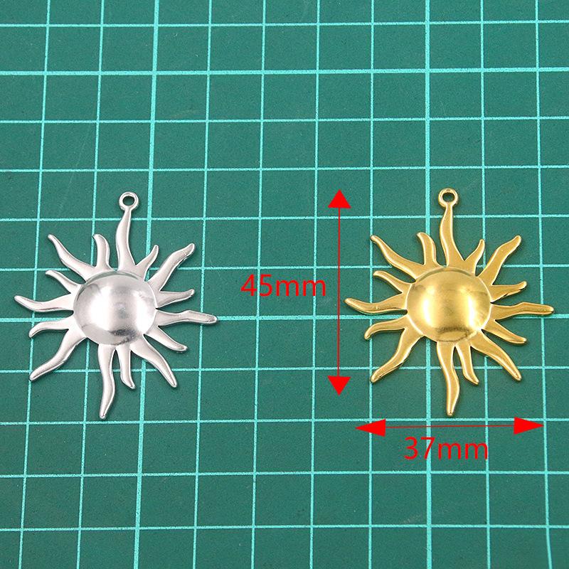 1Pcs 37X45mm Stainless Steel Jewelry Accessories Sun Pendant