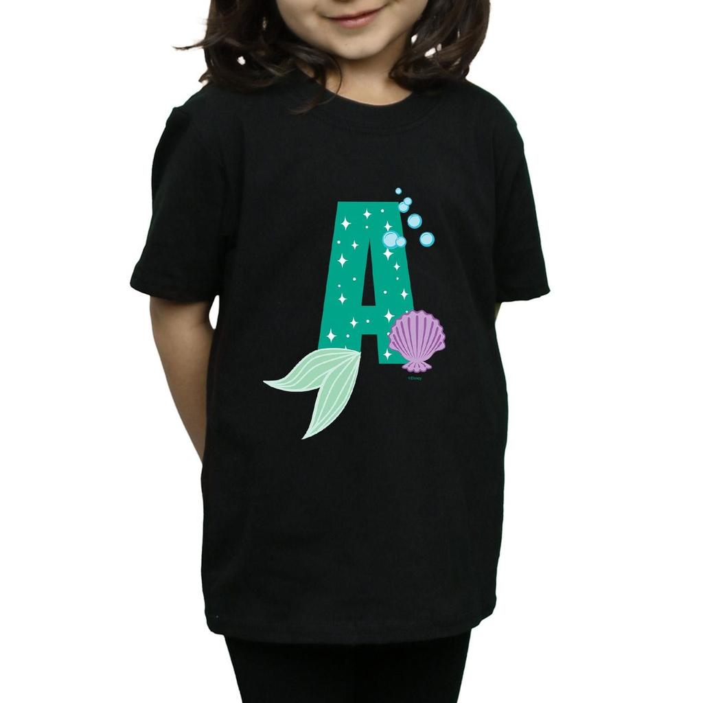 Disney Girls Alphabet A Is For Ariel Cotton T-Shirt