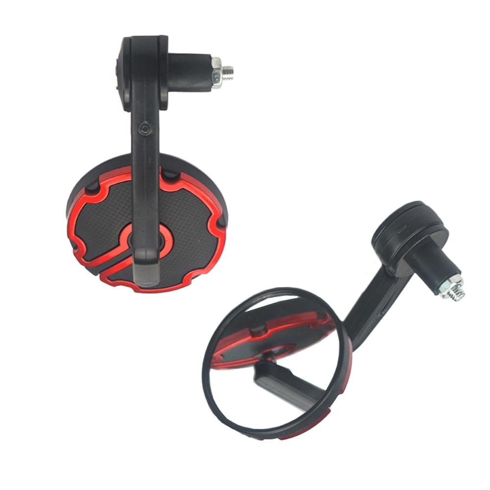 

2pcs 7/8 22mm Adjustable Motorcycle Rearview Side Mirrors Handlebar Bar End Mirror ABS Round Clear Glass Universal красный