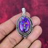 Purple Copper Turquoise Pendant, 925 Solid Sterling Silver Jewelry, Gemstone Pendant, Gift For Her Handmade Dainty Jewelry