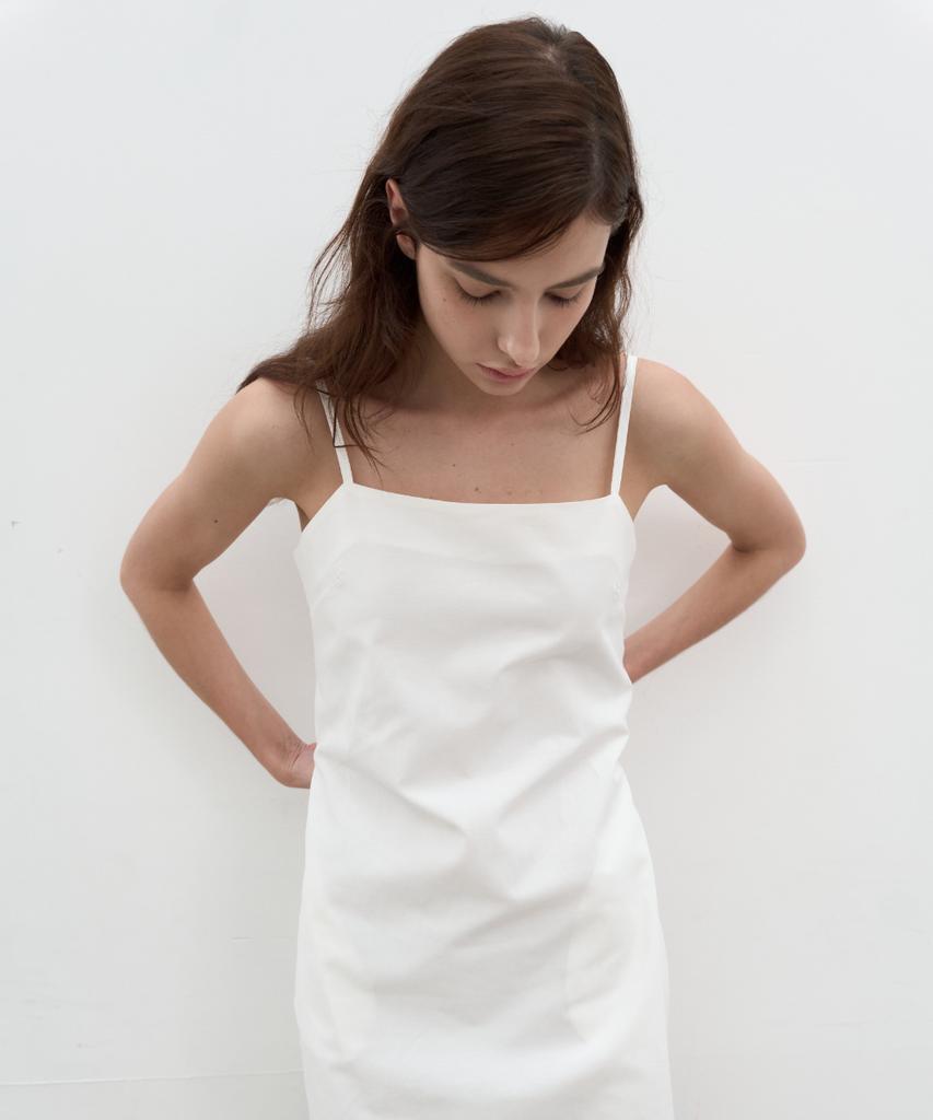 Seolan Linen Blend Midi Dress_White