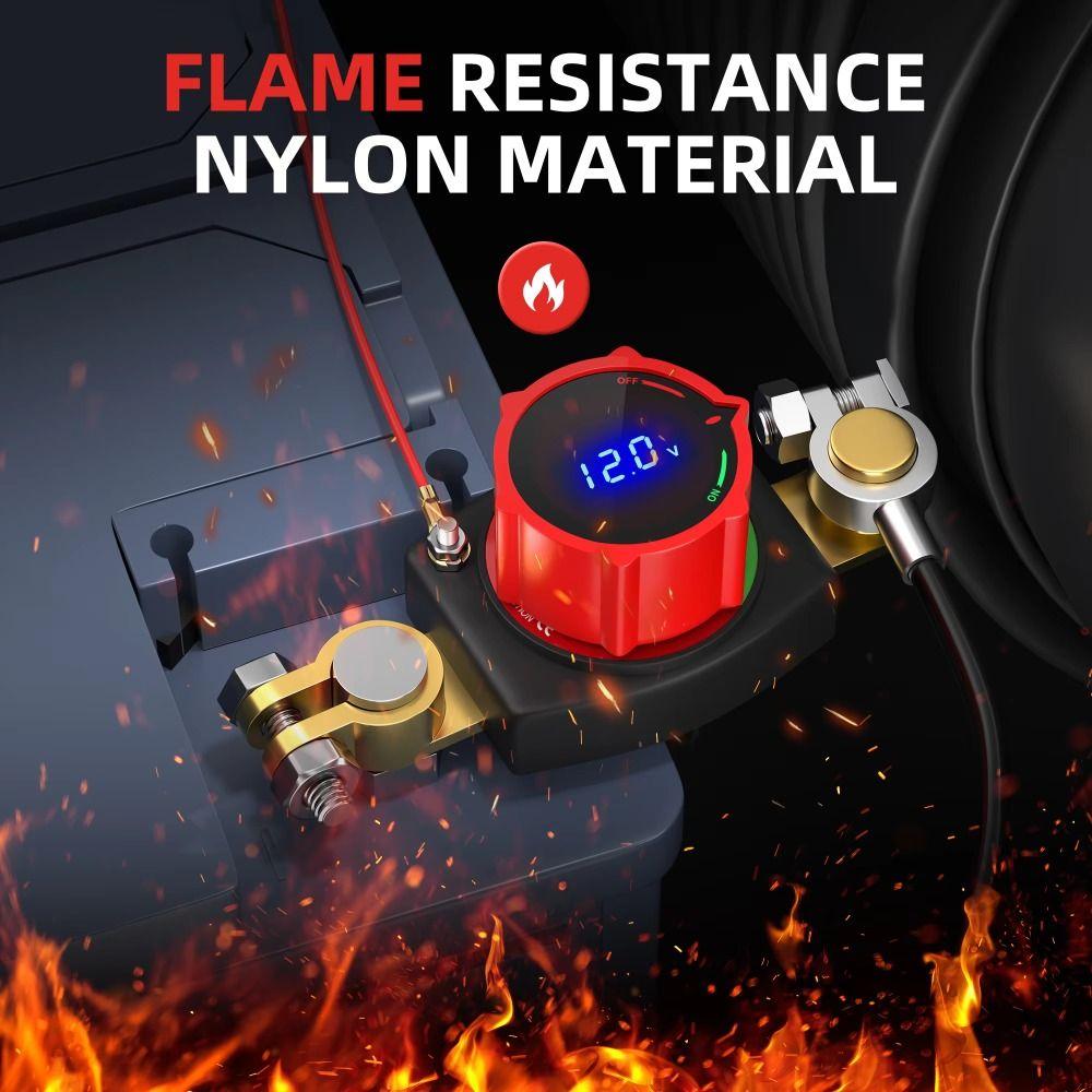 Brass Screw Hole Battery Disconnect Switch Positive Negative Pole Power Switch LED Voltmeter  Cars