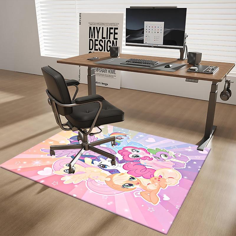 1pc My Little Pony Friendship Is Magic Chair Mat - Anime Cartoon Design, Non-Slip Carpet for Office Chairs, Suitable for Home Decor, Living Room, Bedr