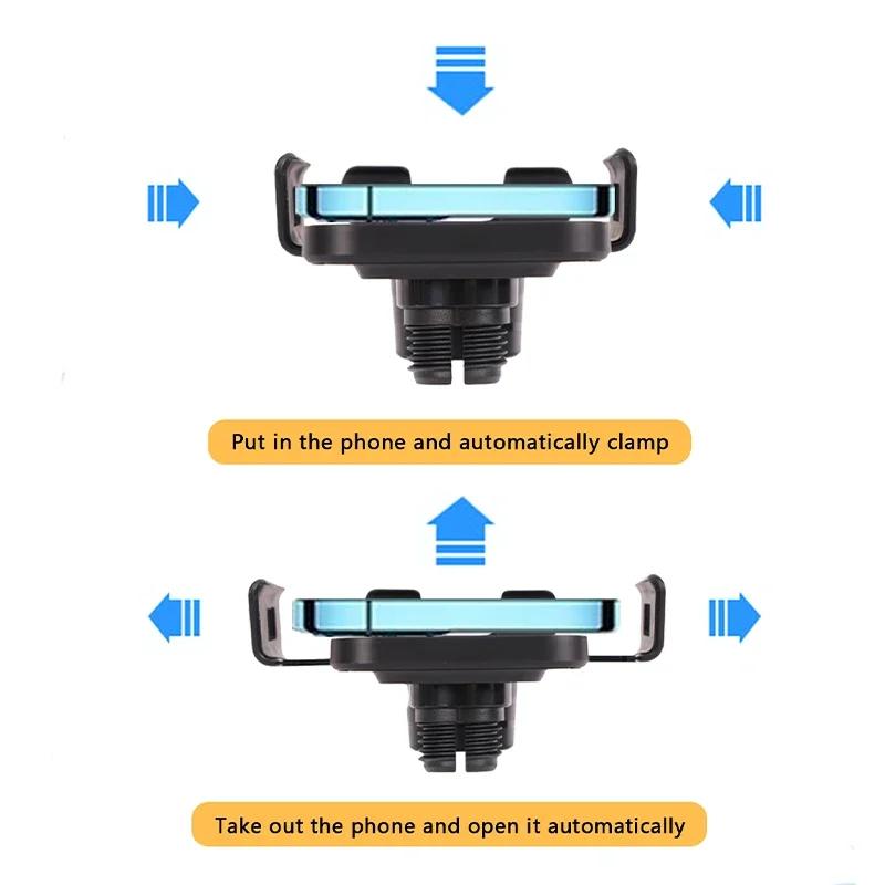 Wireless Car Charger Phone Holder Mount Fast Charging Auto Air Vent Clamping Phone Holder For iPhone 16 15 14 13 Pro Max Samsung