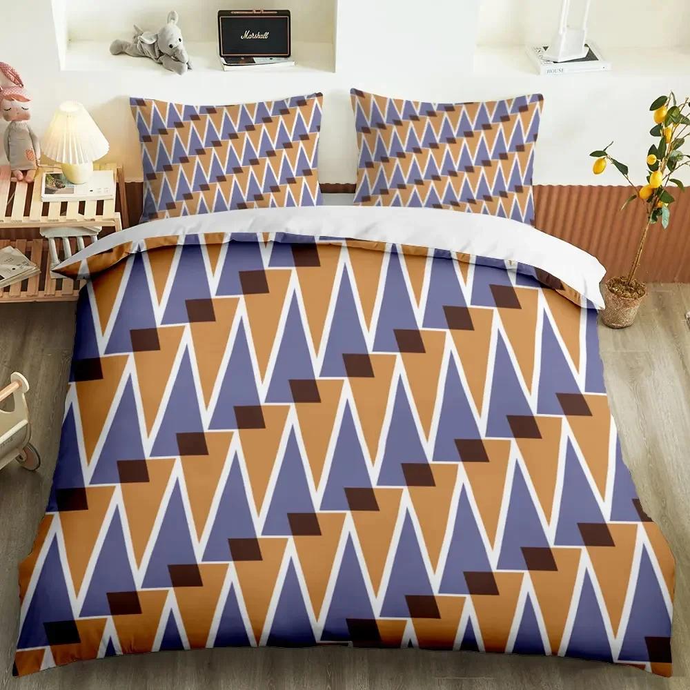 Bettbezug mit geometrischem Muster, Aquarell, abstrakte Malerei, für Steppdecke, Bettdecke, alle Jahreszeiten, Doppelbett, Queen-Size-Bett, King-Size-Bett, Polyester, Bettbezug