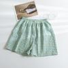 Summer Home Checkered Small Floral Shorts Thin Fresh Sports High Waist Thin Wide Leg Loose Casual Pajama Pants Women