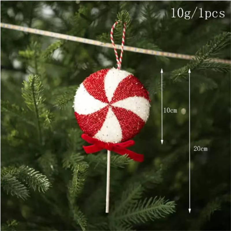 Christmas Candy Crutch Lollipop Party Decoration Christmas Ball Hanging Pendant Ornament Red White Candy Lollipop Cane Decors